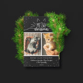Meowy Kerstmis - twee kattenfotocollage Feestdagenkaart