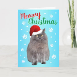 Meowy Kerstmis van de Kat Feestdagen Kaart
