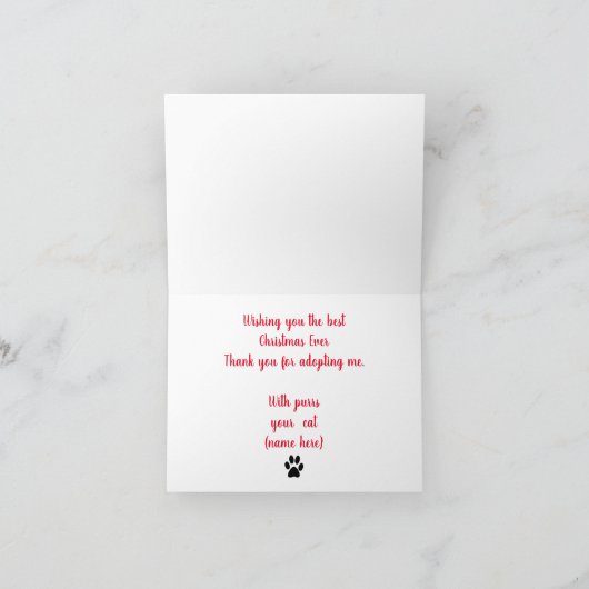 Meowy Kerstmis van je kat... Kaart (Binnen)