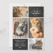 Meowy Kerstmis - Vier kat fotocollage Aankondiging (Voorkant)