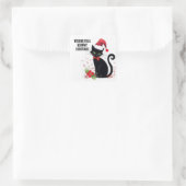 Meowy Kerstmis! Vierkante Sticker (Tas)