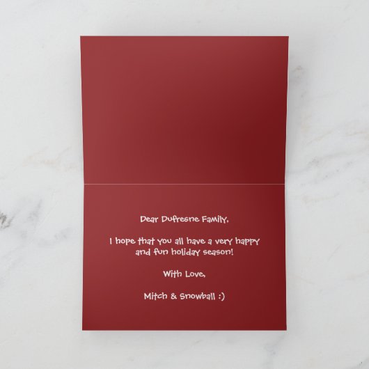 Meowy Kerstmis Voeg je fotofeestdag toe Kaart (Binnen)