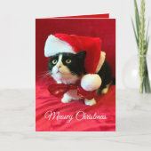 Meowy Kerstmis Wenskaart Kaart (Voorkant)