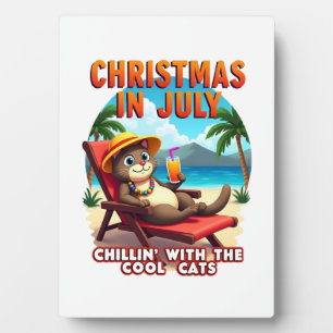 Meowy Kerstmis Zomer Kerstmis In Juli Chillen Cool Fotoplaat