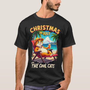 Meowy Kerstmis Zomer Kerstmis In Juli Chillen Cool T-shirt