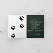 Meowy Kerstmis Zwart Kitten & Kerstboom Feestdagen Kaart (Binnen)