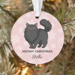 "Meowy Kerstmis" Zwarte Kat Moeder Persoonlijk Ornament