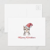 Meowy kerstontwerp voor kattenliefhebbers feestdagenkaart (Voorkant / Achterkant)