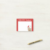 Meowy kerstsanta cat cartoon kat post-it® notes (Op bureau)