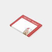 Meowy kerstsanta cat cartoon kat post-it® notes (Schuin)