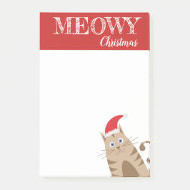 Meowy kerstsanta cat cartoon winter feestdagen post-it® notes