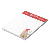 Meowy kerstsanta cat grappige kat notitieblok (Linkerzijde)