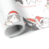 Meowy Kerstschattige katten Cadeaupapier (Rol Hoek)