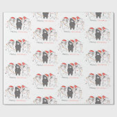 Meowy Kerstschattige katten Cadeaupapier (Vlak)