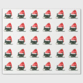 meowy kerstvakantie kat in santa hat cadeaupapier (Vlak)