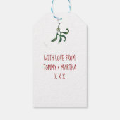 Meowy kerstvakantie kat in Santa Hat labels Cadeaulabel (Achterkant)