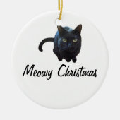 Meowy Kerstversier Keramisch Ornament (Voorkant)