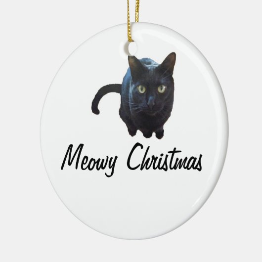 Meowy Kerstversier Keramisch Ornament (Links)
