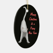 Meowy KerstWhite Cat Ornament (Rechts)