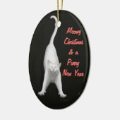Meowy KerstWhite Cat Ornament (Links)
