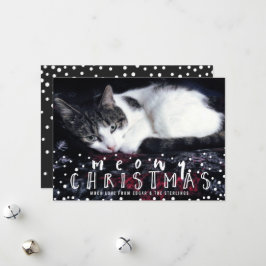 Meowy Kerstwinter Lijst Cat Holiday Foto Feestdagenkaart