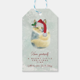 Meowy Little Christmas time vakantie cadeau labels Cadeaulabel