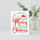 Meowy Little Kerstmis Feestdagenkaart (Staand voorkant)