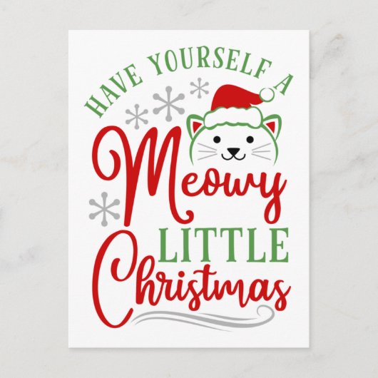 Meowy Little Kerstmis Feestdagenkaart (Voorkant)