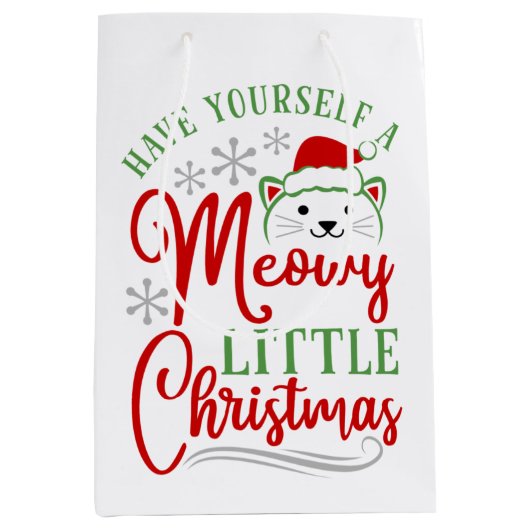 Meowy Little Kerstmis Medium Cadeauzakje (Voorkant)