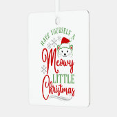 Meowy Little Kerstmis Metalen Ornament (Voorkant links)