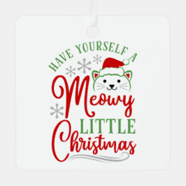 Meowy Little Kerstmis Metalen Ornament
