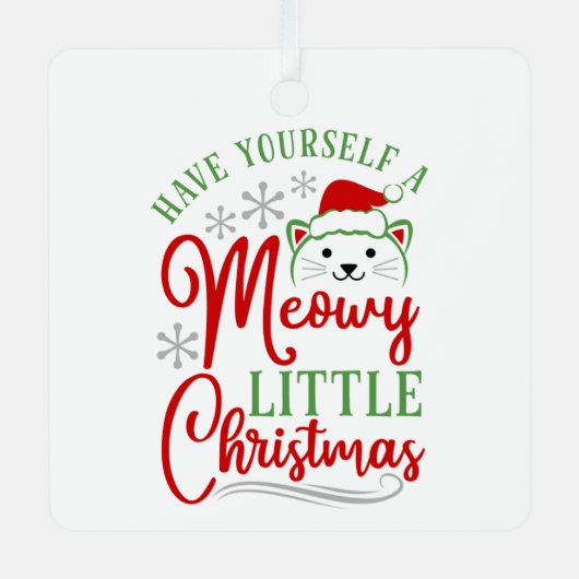 Meowy Little Kerstmis Metalen Ornament (Voorkant)