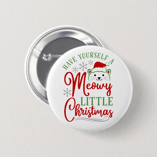Meowy Little Kerstmis Ronde Button 5,7 Cm (Voorkant /achterkant)