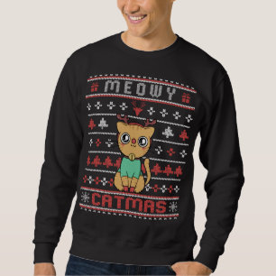 Meowy Merry Catmas - Cute Kerstmis Ugly Sweat Trui