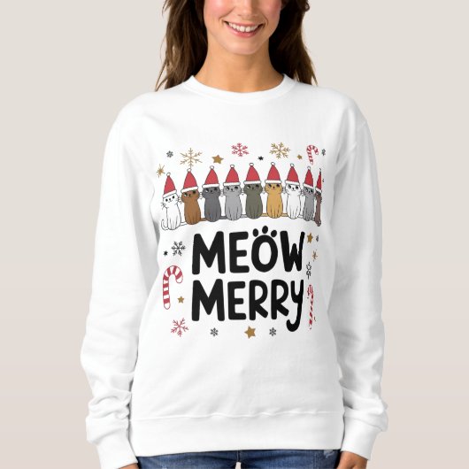 Meowy Merry Catmas Sweatshirt (Voorkant)