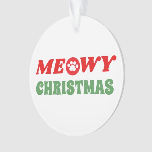 Meowy (Merry) Kerstmis Ornament (voorkant)