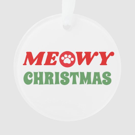 Meowy (Merry) Kerstmis Ornament (voorkant)