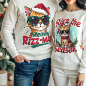 Meowy Rizz-mas Funny Christmas Rizzmas Santa Claus Trui