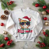 Meowy Rizz-mas Funny Christmas Rizzmas Santa Claus Trui