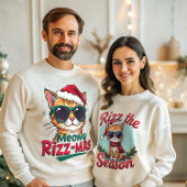 Meowy Rizz-mas Funny Christmas Rizzmas Santa Claus Trui