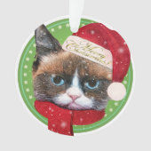 Meowy Santa Cat kerstversiering Ornament (voorkant)