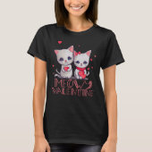 Meowy Valentijn Schattige Kitten Cat T-shirt (Voorkant)
