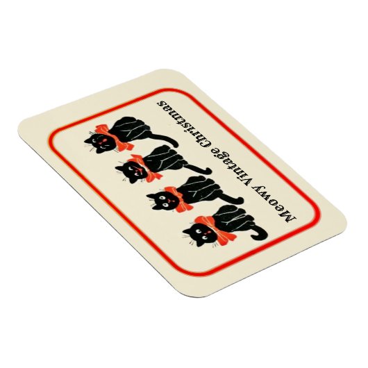 Meowy Vintage-kerstcadeautjes Magnet Magneet (Rechterzijde)