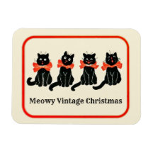 Meowy Vintage-kerstcadeautjes Magnet