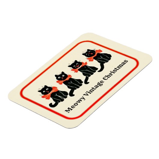 Meowy Vintage-kerstcadeautjes Magnet Magneet (Linkerzijde)