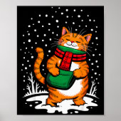 Meowy Xmas Cats Christmas Snow Kitten Funny For Ca Poster (Voorkant)