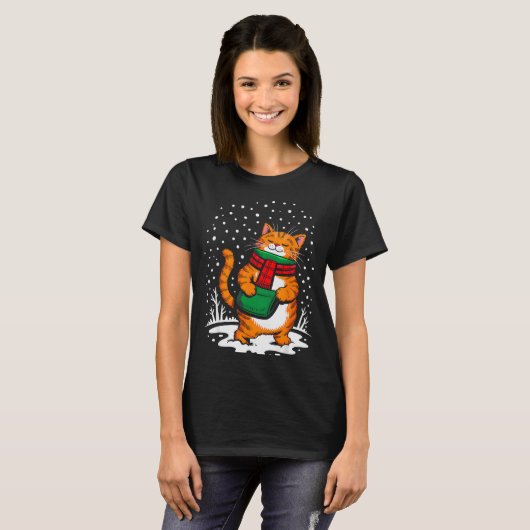 Meowy Xmas Cats Christmas Snow Kitten Funny For Ca T-shirt (Voorkant volledig)