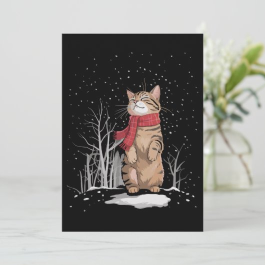Meowy Xmas Cats Christmas Snow Kitten Funny Gift  Kaart (Staand voorkant)