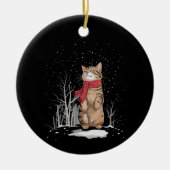 Meowy Xmas Cats Christmas Snow Kitten Funny Gift  Keramisch Ornament (Voorkant)