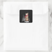 Meowy Xmas Cats Christmas Snow Kitten Funny Gift Vierkante Sticker (Tas)
